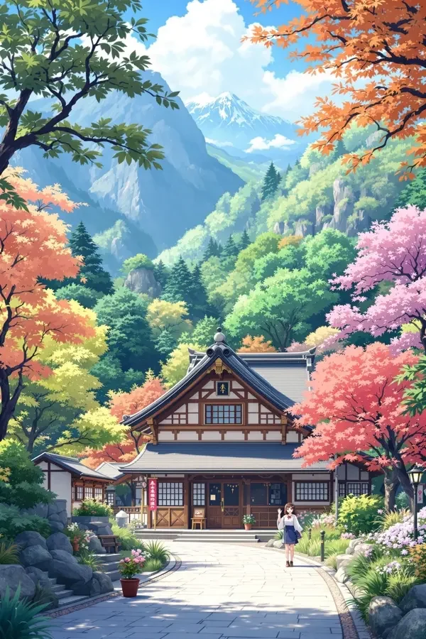 山间民宿的四季